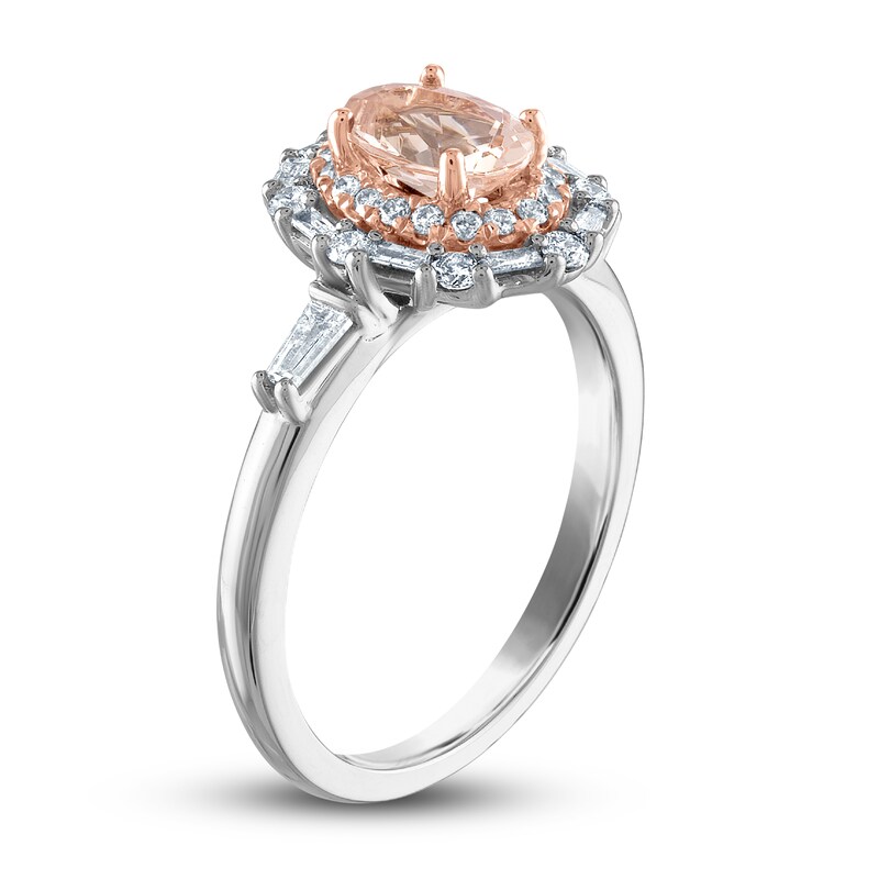 Main Image 2 of Natural Morganite Engagement Ring 3/8 ct tw Diamonds 14K Two-Tone Gold