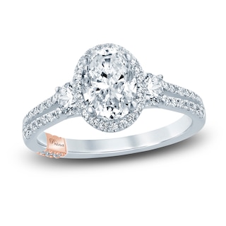 Pnina Tornai Lab-Grown Diamond Engagement Ring 1-1/2 ct tw Oval/Round 14K White Gold
