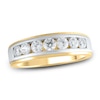 Thumbnail Image 0 of Men's Lab-Created Diamond 7-Stone Anniversary Band 1 ct tw Round 10K Two-Tone Gold