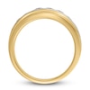 Thumbnail Image 2 of Men's Lab-Created Diamond 7-Stone Anniversary Band 1 ct tw Round 10K Two-Tone Gold