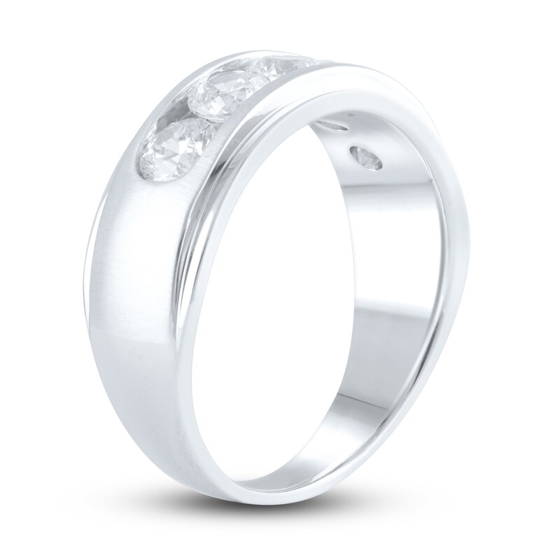 Main Image 2 of Men's Lab-Grown Diamond Ring 2 ct tw Round 10K White Gold