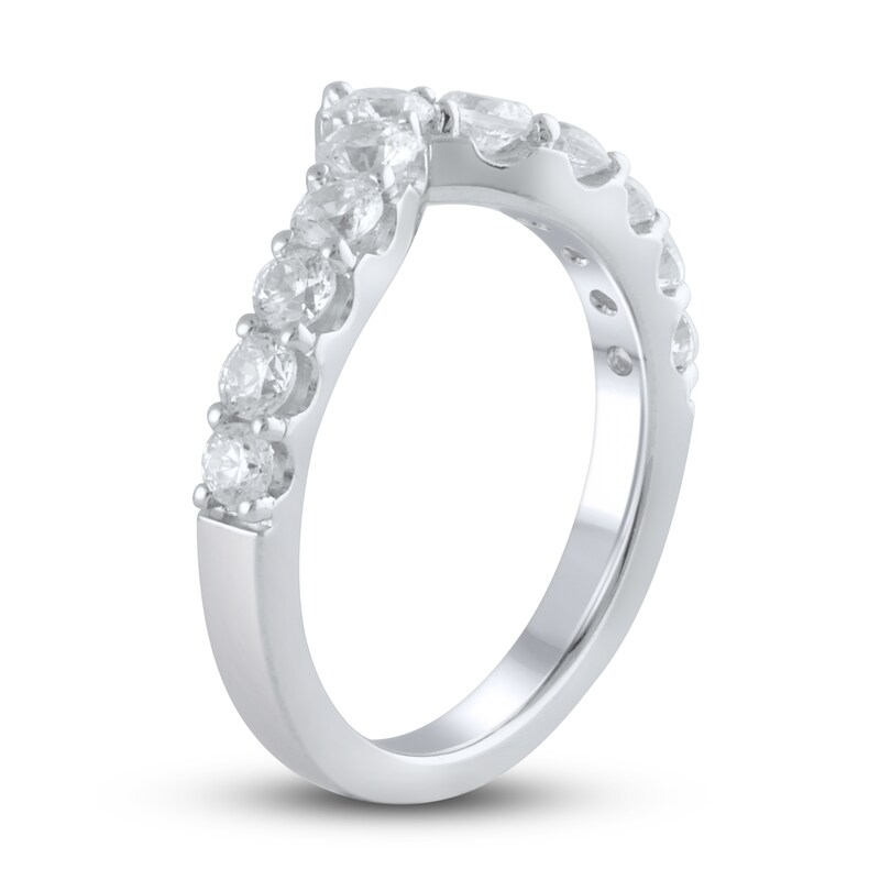 Main Image 2 of Lab-Grown Diamond Contour Anniversary Band 1 ct tw Round 14K White Gold