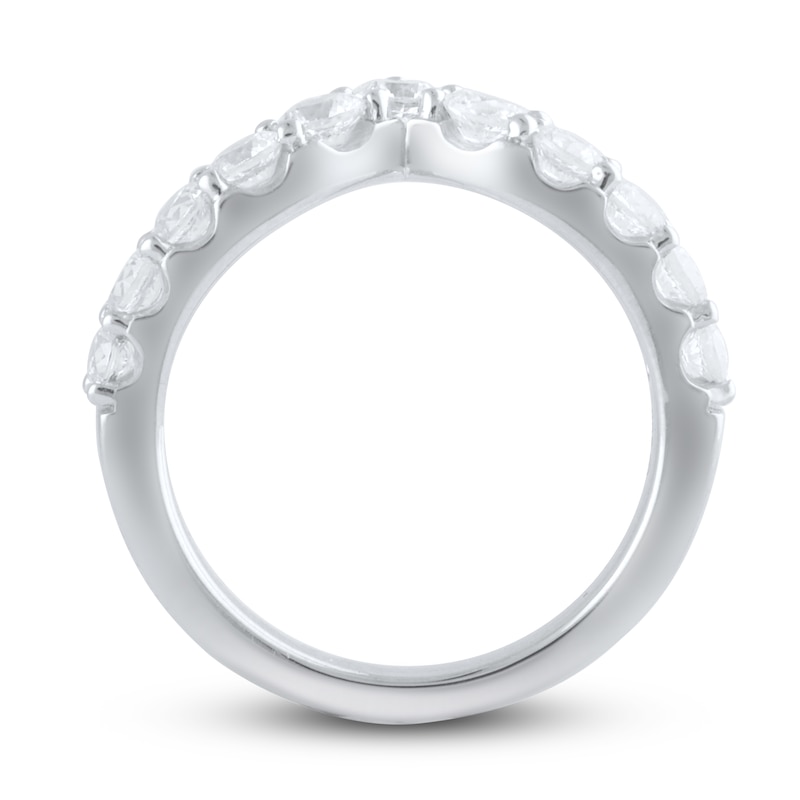 Main Image 3 of Lab-Grown Diamond Contour Anniversary Band 1 ct tw Round 14K White Gold