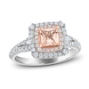 Thumbnail Image 1 of Natural Morganite Engagement Ring 1/2 ct tw Diamonds 14K Two-Tone Gold