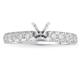 Lab-Created Diamond Engagement Ring Setting 3/4 ct tw Round 14K White Gold