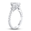 Lab-Created Diamond Engagement Ring 2-3/4 ct tw Pear/Round 14K White Gold
