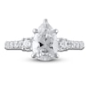 Thumbnail Image 2 of Lab-Created Diamond Engagement Ring 2-3/4 ct tw Pear/Round 14K White Gold