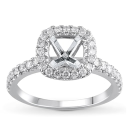 Lab-Created Diamond Engagement Ring Setting 1/2 ct tw Round 14K White Gold