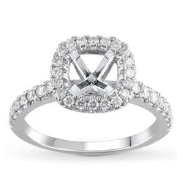 Lab-Grown Diamond Engagement Ring Setting 1/2 ct tw Round 14K White Gold