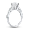Thumbnail Image 1 of Lab-Created Diamond Engagement Ring 2 ct tw Round/Emerald 14K White Gold