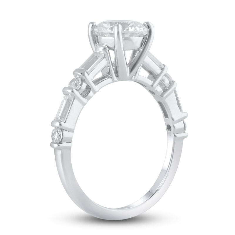 Main Image 2 of Lab-Grown Diamond Engagement Ring 2 ct tw Round/Emerald 14K White Gold