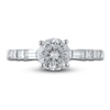 Thumbnail Image 2 of Lab-Created Diamond Engagement Ring 2 ct tw Round/Emerald 14K White Gold