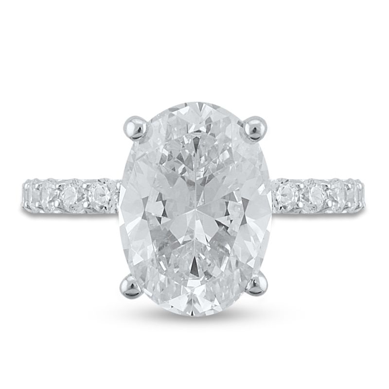Main Image 3 of Lab-Grown Diamond Engagement Ring 5-3/4 ct tw Oval/Round Platinum