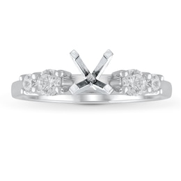 Lab-Created Diamond Engagement Ring Setting 1/3 ct tw Round 14K White Gold