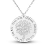 Thumbnail Image 1 of Engravable Family Tree Pendant Necklace White Gold-Plated Sterling Silver 25mm 18" Adj.