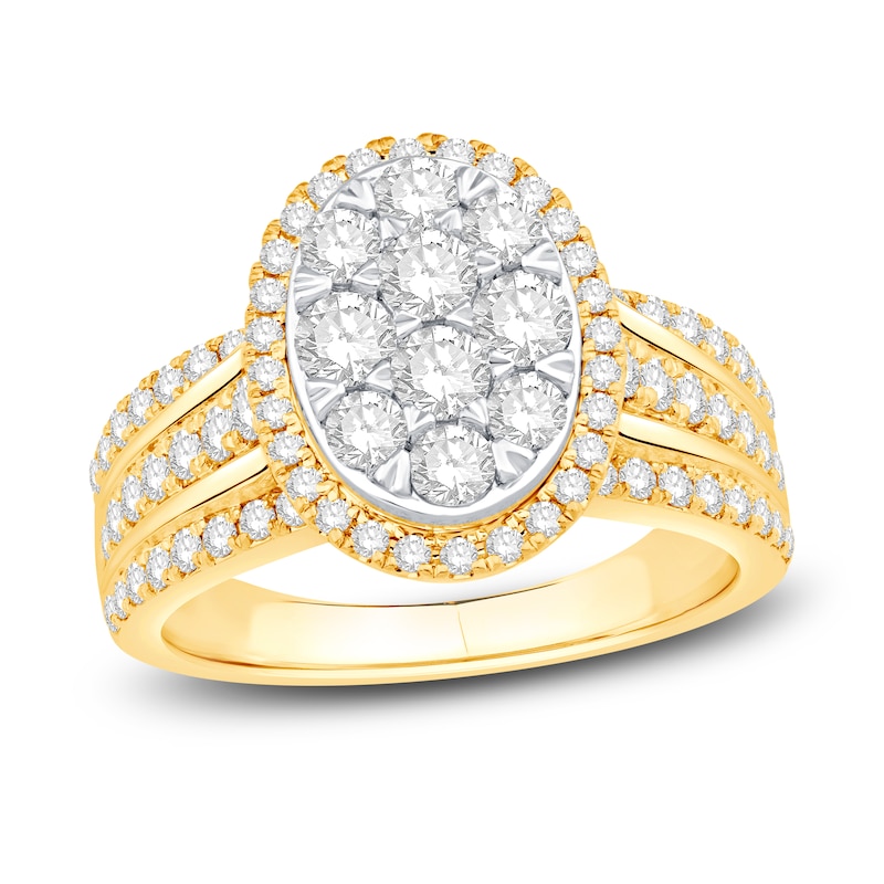Main Image 1 of Diamond Engagement Ring 1-1/2 ct tw Round 14K Two-Tone Gold