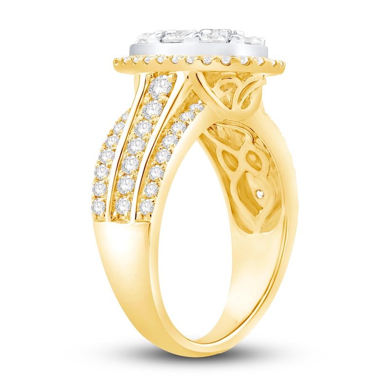 Main Image 2 of Diamond Engagement Ring 1-1/2 ct tw Round 14K Two-Tone Gold