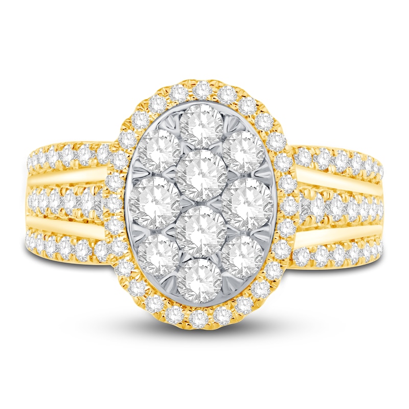 Main Image 3 of Diamond Engagement Ring 1-1/2 ct tw Round 14K Two-Tone Gold