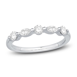 Diamond Anniversary Band 1/2 ct tw Round/Marquise 14K White Gold