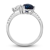 Thumbnail Image 3 of Natural Blue Sapphire Engagement Ring 1/2 ct tw Diamonds 14K White Gold