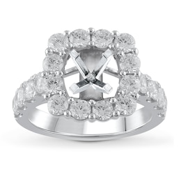 Lab-Created Diamond Engagement Ring Setting 2 ct tw Round 14K White Gold
