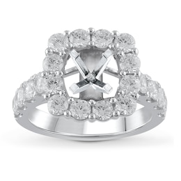 Lab-Grown Diamond Engagement Ring Setting 2 ct tw Round 14K White Gold