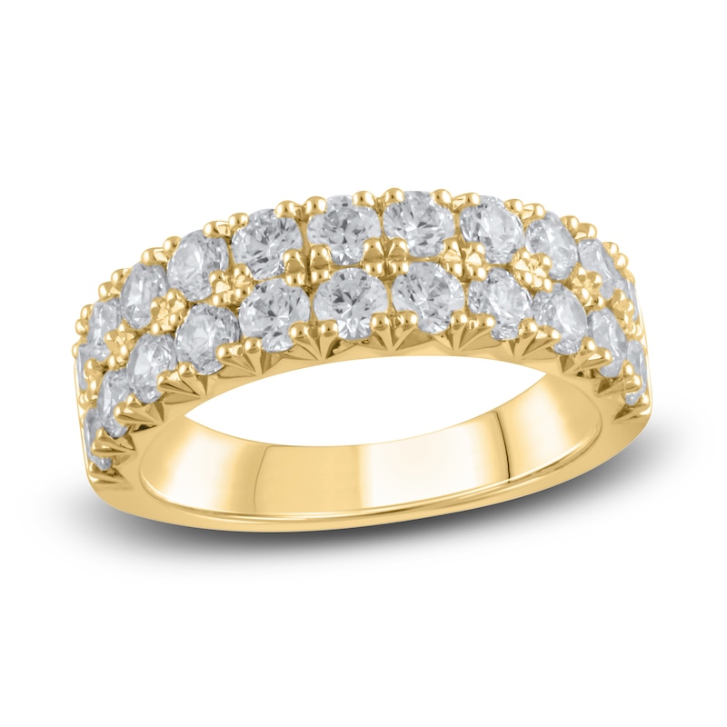 Lab-Created Diamond Anniversary Band 2 ct tw Round 14K Yellow Gold