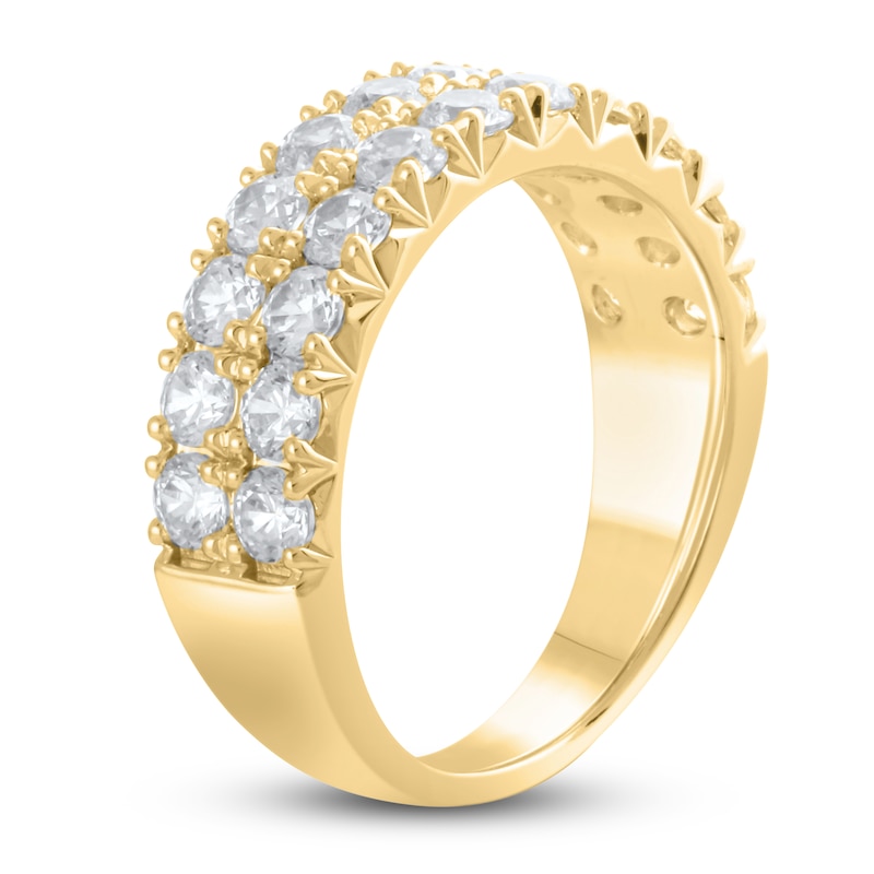 Lab-Created Diamond Anniversary Band 2 ct tw Round 14K Yellow Gold