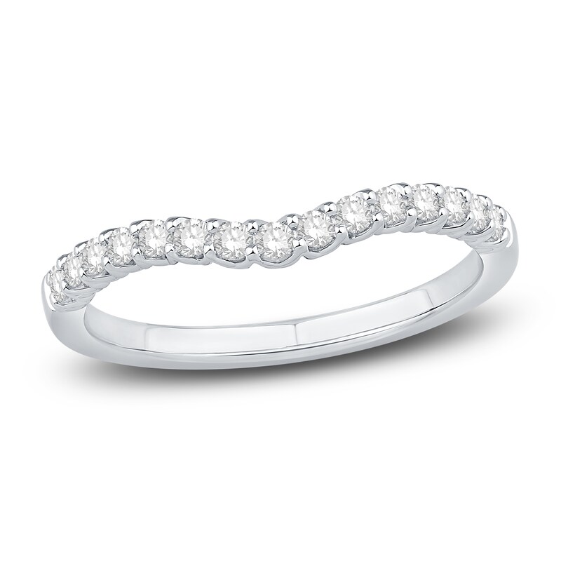 Main Image 1 of Diamond Contour Anniversary Band 1/4 ct tw Round 18K White Gold