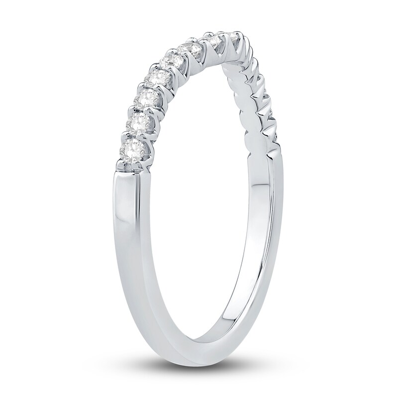 Main Image 2 of Diamond Contour Anniversary Band 1/4 ct tw Round 18K White Gold