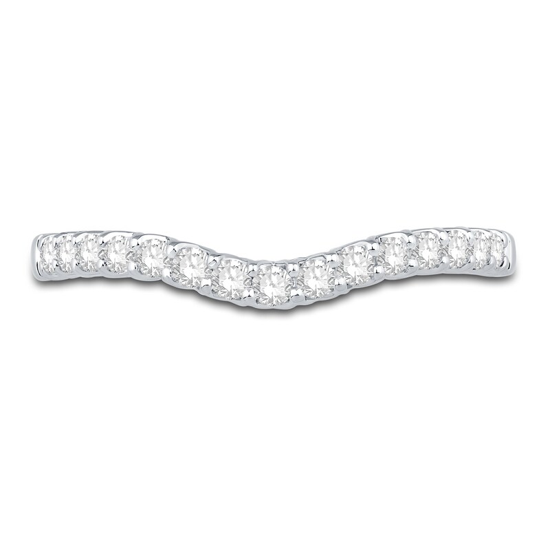 Main Image 3 of Diamond Contour Anniversary Band 1/4 ct tw Round 18K White Gold