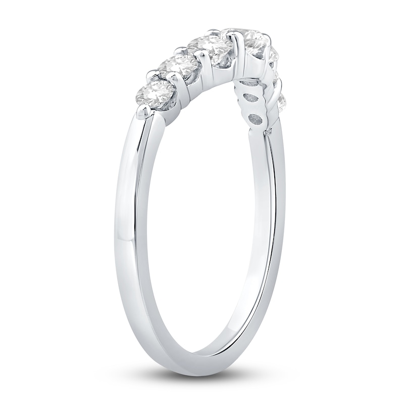 Main Image 2 of Diamond Contour Anniversary Band 5/8 ct tw Round 18K White Gold