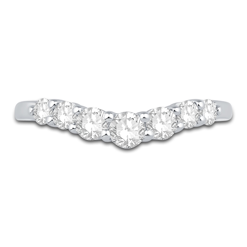 Main Image 3 of Diamond Contour Anniversary Band 5/8 ct tw Round 18K White Gold