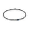 Marco Dal Maso Men's Black Diamond Accent Bracelet Green Enamel Sterling Silver 8"