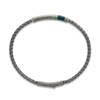 Marco Dal Maso Men's Black Diamond Accent Bracelet Green Enamel Sterling Silver 8"