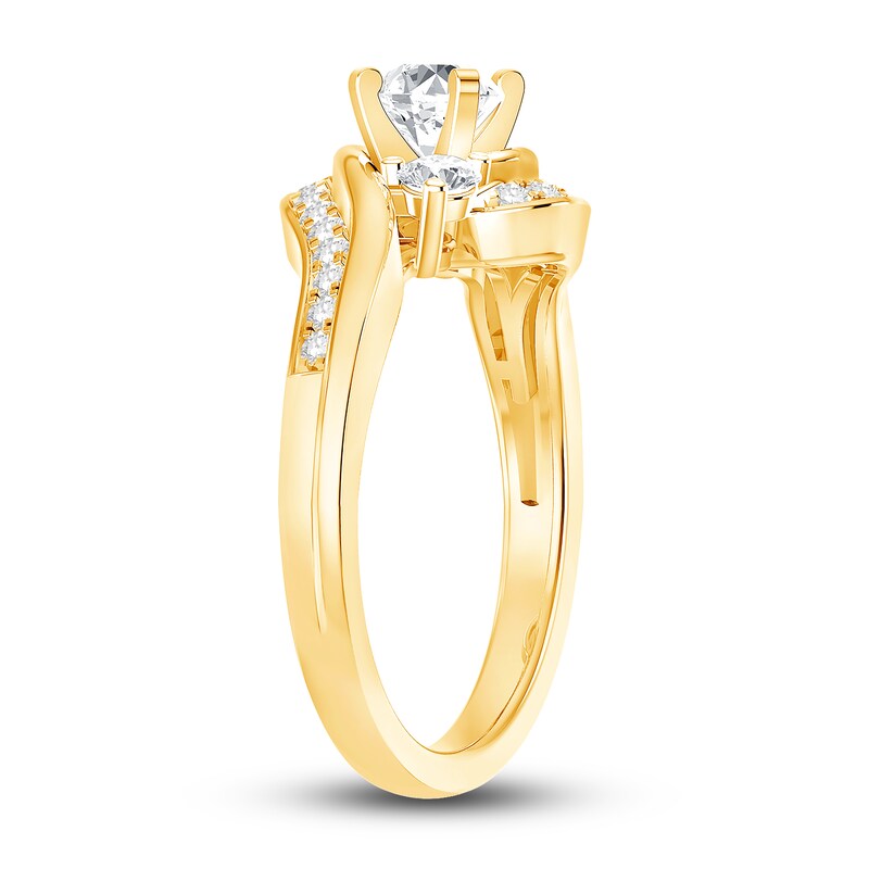 Diamond Engagement Ring 7/8 ct tw Round 14K Yellow Gold