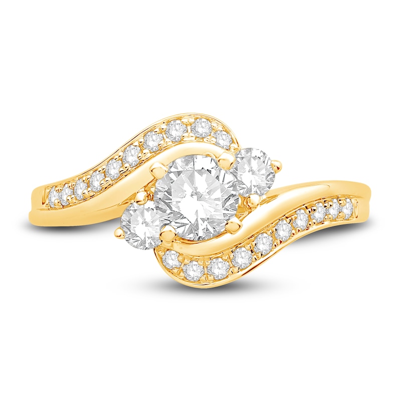 Diamond Engagement Ring 7/8 ct tw Round 14K Yellow Gold