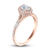 Thumbnail Image 2 of Certified Diamond Engagement Ring 1 ct tw Oval/Round /Baguette 14K Rose Gold
