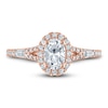 Thumbnail Image 3 of Certified Diamond Engagement Ring 1 ct tw Oval/Round /Baguette 14K Rose Gold