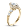Thumbnail Image 1 of Certified Diamond Engagement Ring 1 ct tw Pear/Round /Baguette 14K Yellow Gold