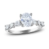 Thumbnail Image 1 of Certified Diamond Engagement Ring 1-1/2 ct tw Oval/Round /Pear 14K White Gold