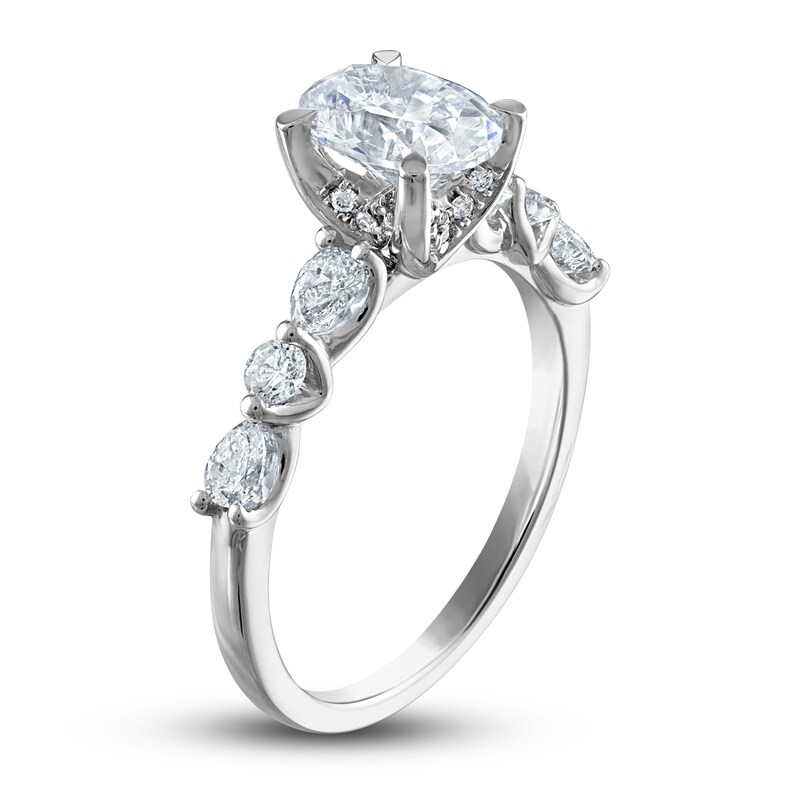 ornament Distributie Boost Certified Diamond Engagement Ring 1-1/2 ct tw Oval/Round /Pear 14K White  Gold | Jared