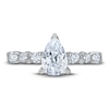 Thumbnail Image 2 of Certified Diamond Engagement Ring 1-3/8 ct tw Round /Pear 14K White Gold