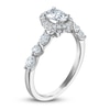 Thumbnail Image 2 of Certified Diamond Engagement Ring 1 ct tw Oval/Round /Pear 14K White Gold