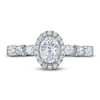 Thumbnail Image 3 of Certified Diamond Engagement Ring 1 ct tw Oval/Round /Pear 14K White Gold
