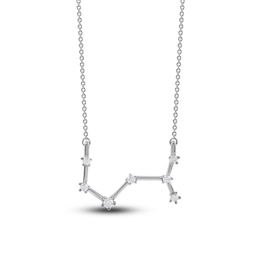Diamond Scorpio Constellation Necklace 1/6 ct tw Round 14K White Gold