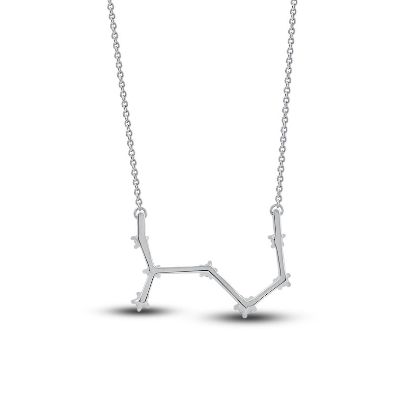 Main Image 3 of Diamond Scorpio Constellation Necklace 1/6 ct tw Round 14K White Gold