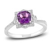 Thumbnail Image 0 of Natural Amethyst Engagement Ring 1/5 ct tw Diamonds 14K White Gold