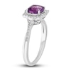 Thumbnail Image 1 of Natural Amethyst Engagement Ring 1/5 ct tw Diamonds 14K White Gold