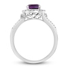 Thumbnail Image 2 of Natural Amethyst Engagement Ring 1/5 ct tw Diamonds 14K White Gold